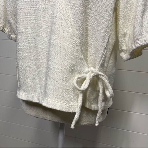 Madewell Texture & Thread White Wrap Tie Top Size Medium - Picture 6 of 11